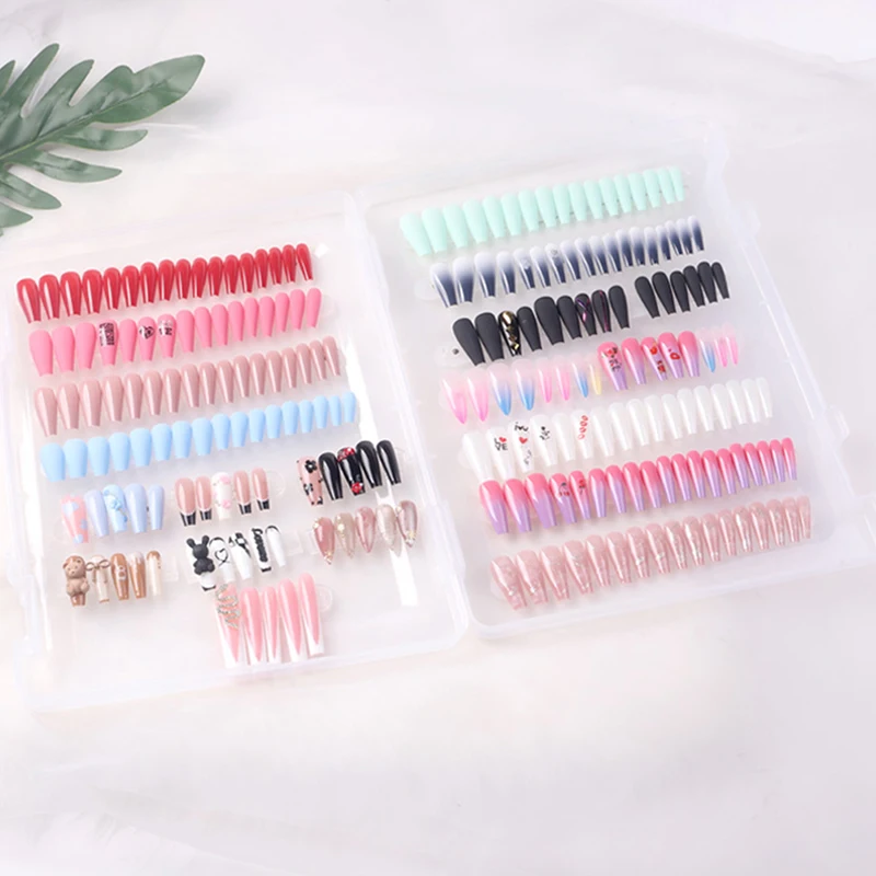 Nail Tips Display Nail Art Showing Shelf Gel Polish False Nails Manicure Collector Box False