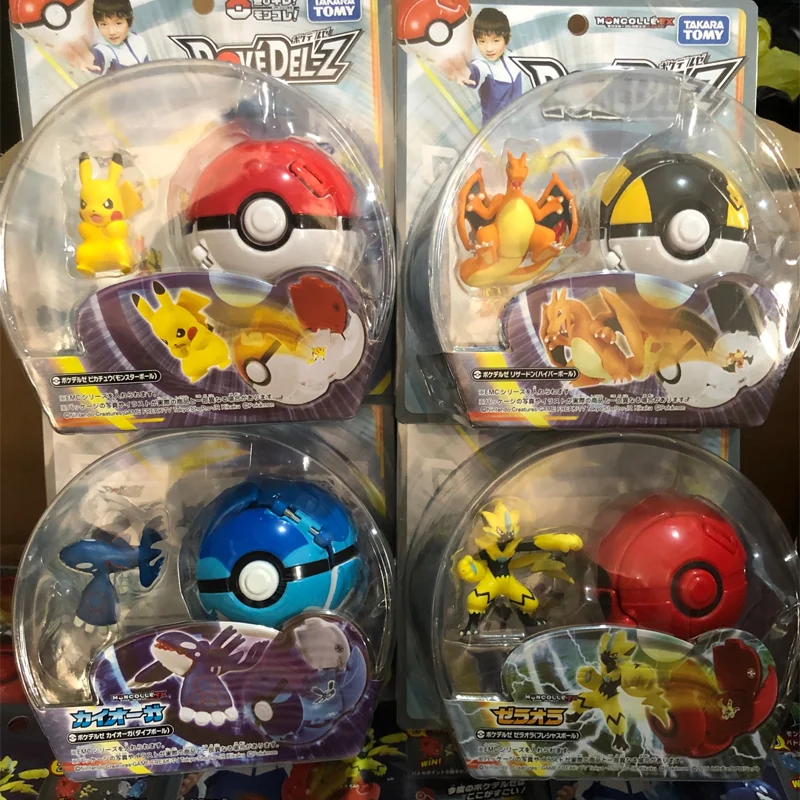

Pokemon Anime Figure Touch Flip 8cm Pokeball Pokachu Charizard Kyogre Zeraora Doll Genuine Pvc Model Toys Gifts For Children