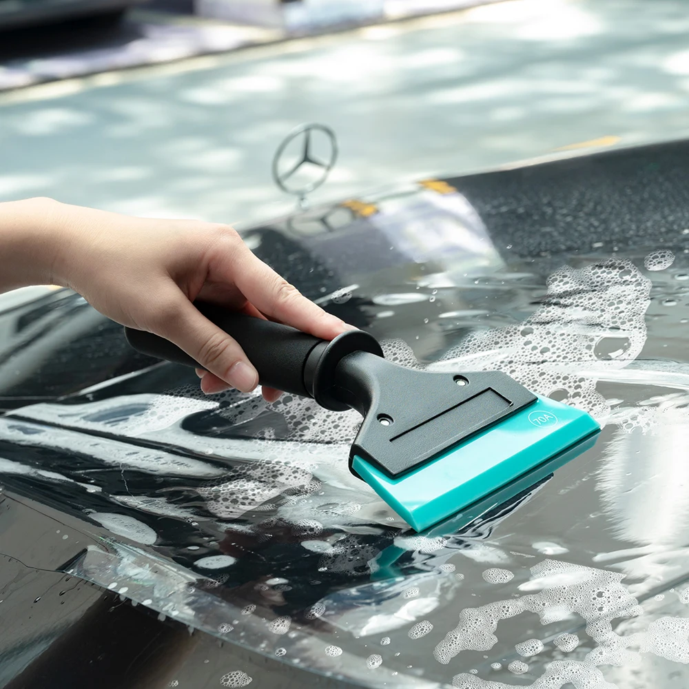 EHDIS Car Wash Cleaning EVA Handle Squeegee With 3pcs Soft Rubber Blade Tinting Vinyl Wrap Application Glass Drying Scraper Tool