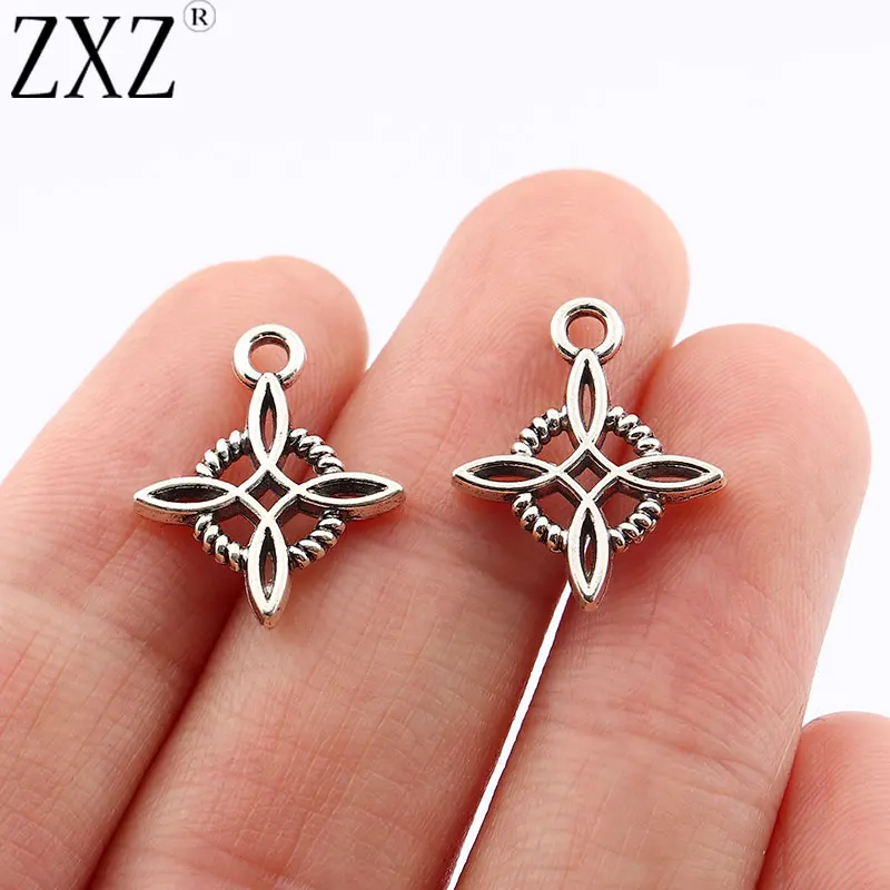 

ZXZ 50pcs Antique Silver Tone Celtic Knot Charms Pendants 2 Sided For Necklace Bracelet Earrings DIY Jewelry Making Findings