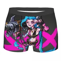 Jinx Pop Men Boxer Briefs Underwear Arcane League of Legends Animated Highly Breathable High Quality Gift Idea 1