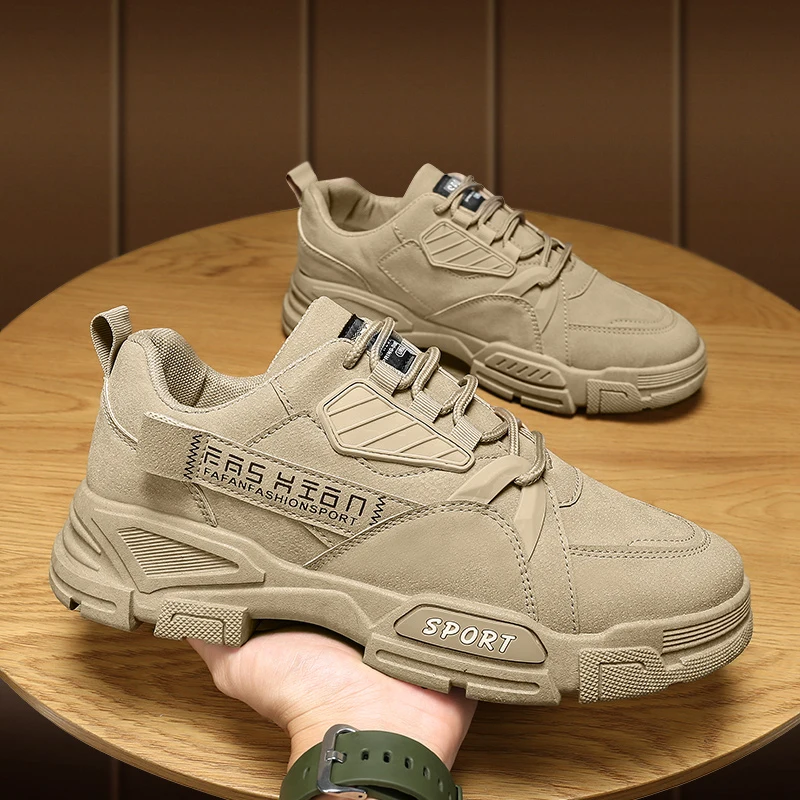 

Men's Thick Soled Sports Shoes Casual Walking and Running Shoes Outdoor Travel and Fitness Work Shoes Men's Vulcanized Shoes