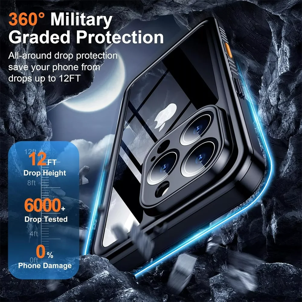 Luxury IP68 Waterproof Metal Case - Premium Underwater Protection and Style