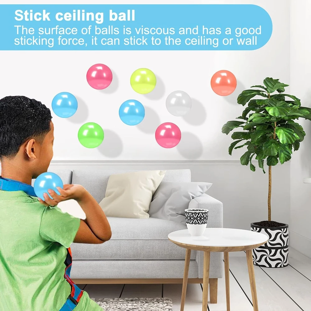 Birth Ball Glow In The Dark Sticky Balls - 4-Pack Squishy Stress Balls ...