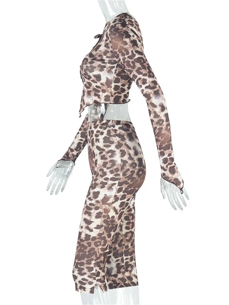 Wmstar Two Piece Set Women Pants Sets Leopard Sexy Summer Holiday Sexy Matching Suit Fashion Outfits Wholesale Dropshipping 2025