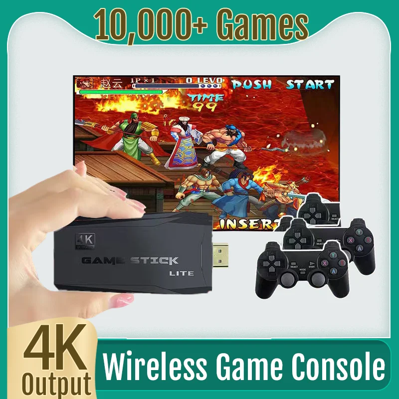 Игровые консоли 4K HD 2 4G беспроводные 10000 игр 64 Гб ретро мини классические игровые