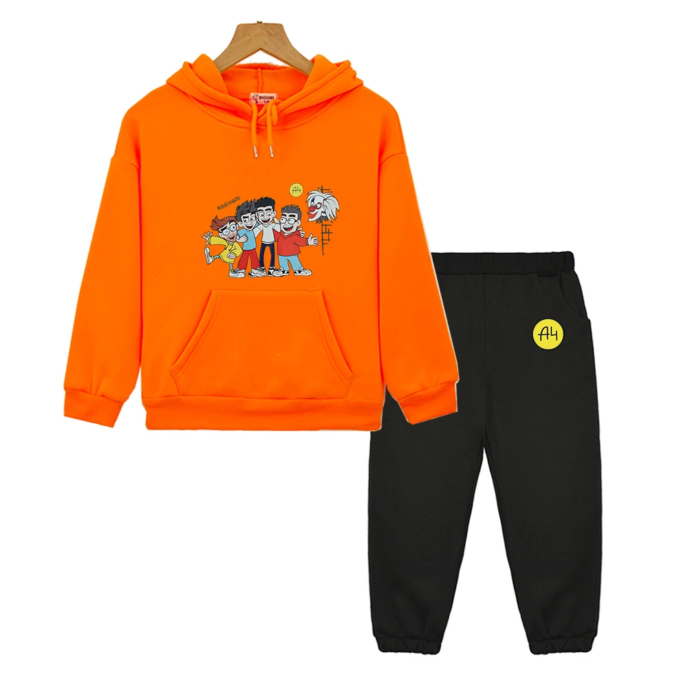 

Merch A4 Hoodie for Girls Children Clothing Set Autumn Suit Kids Hooded Sweatshirt Casual Pants Pullover Set Costume мерч а4 Top