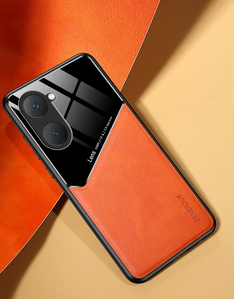 Leather Texture Phone Case With Magnetic Holder For Vivo Phones_voghion.com