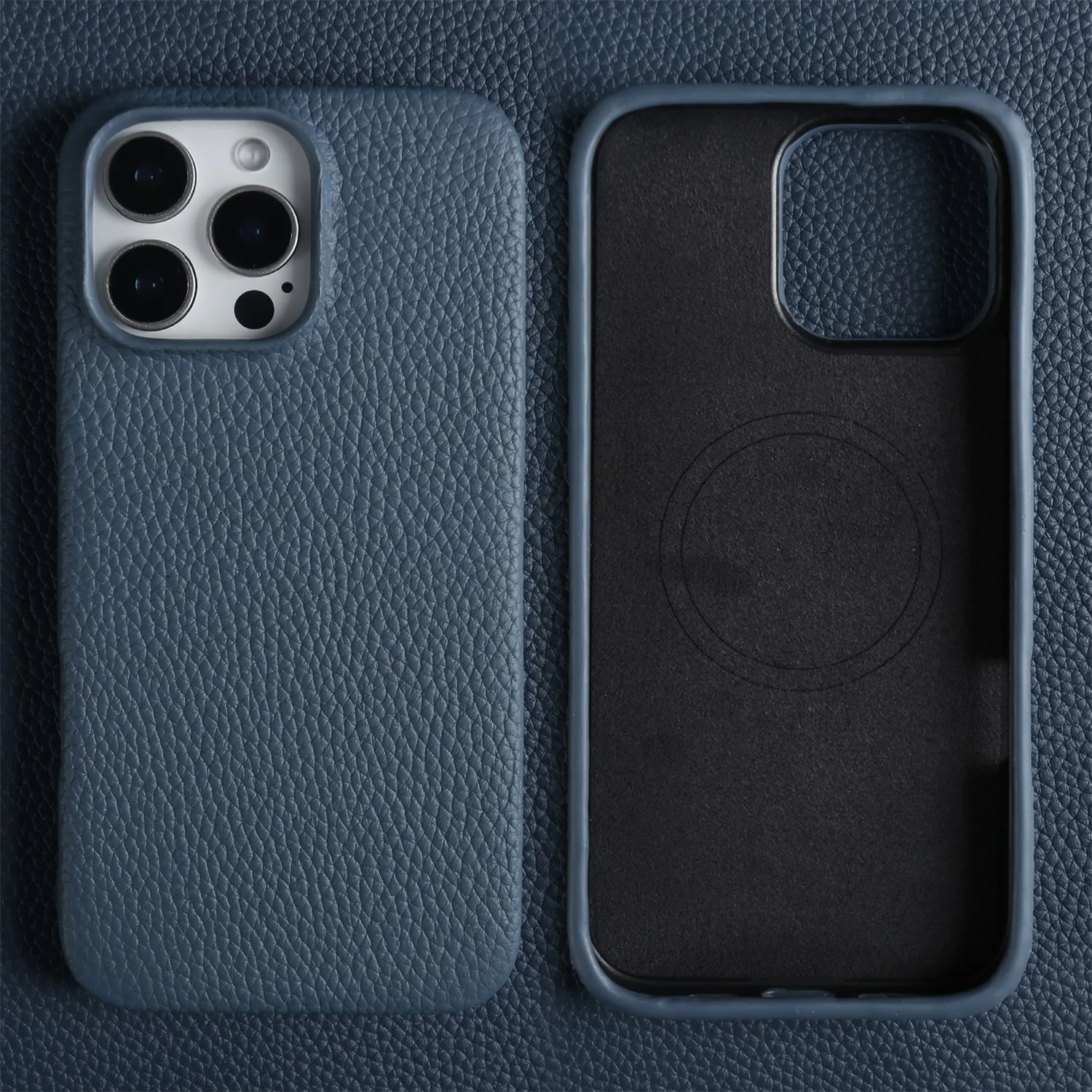 Luxury Magnetic Genuine Leather Phone Case - Business Full Wrapped Back Cover