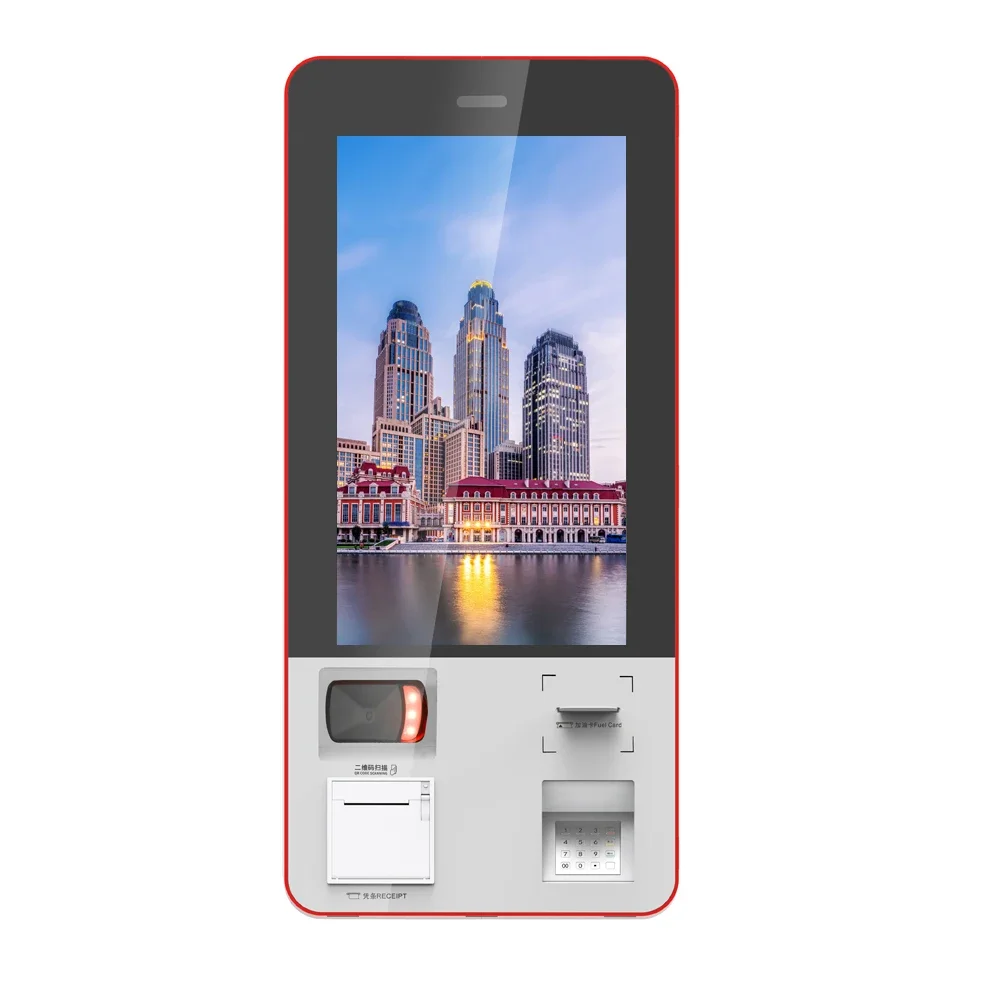 

21.5 Inch Hotel Check in Kiosk Ordering Self Service Pos System with Printer Contactless Payment Terminal