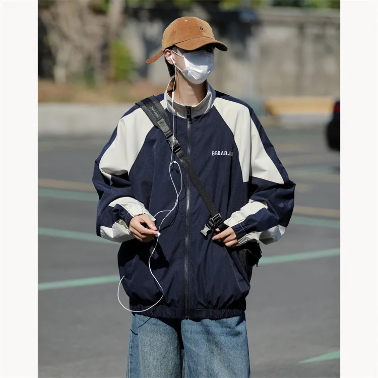 Korean Casual Men Jacket Embroidery Baseball Coats 2023 Spring Autumn Male Streetwear Fashion Outdoor Outwear Loose Men Clothing