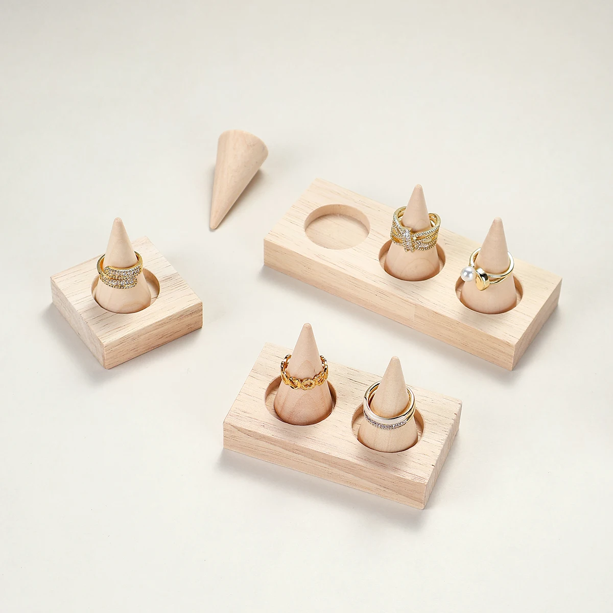 Versatile Wooden Ring Holder for Jewelry Storage and Display