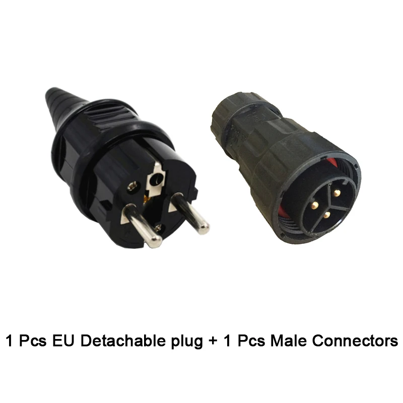 1 Pcs EU Detachable Plug and 1 Pcs Male Connectors for WVC600W~WVC2800W for solar connectors,outdoor cable connector,wifi plug connector