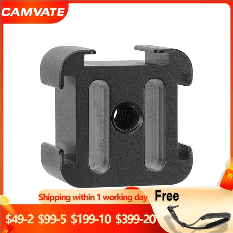 

CAMVATE 3-Way Cold Shoe Mount Bundle With Central 1/4"-20 Mounting Points For Monitor,Video Light,Flash,Microphone,LCD Mounting