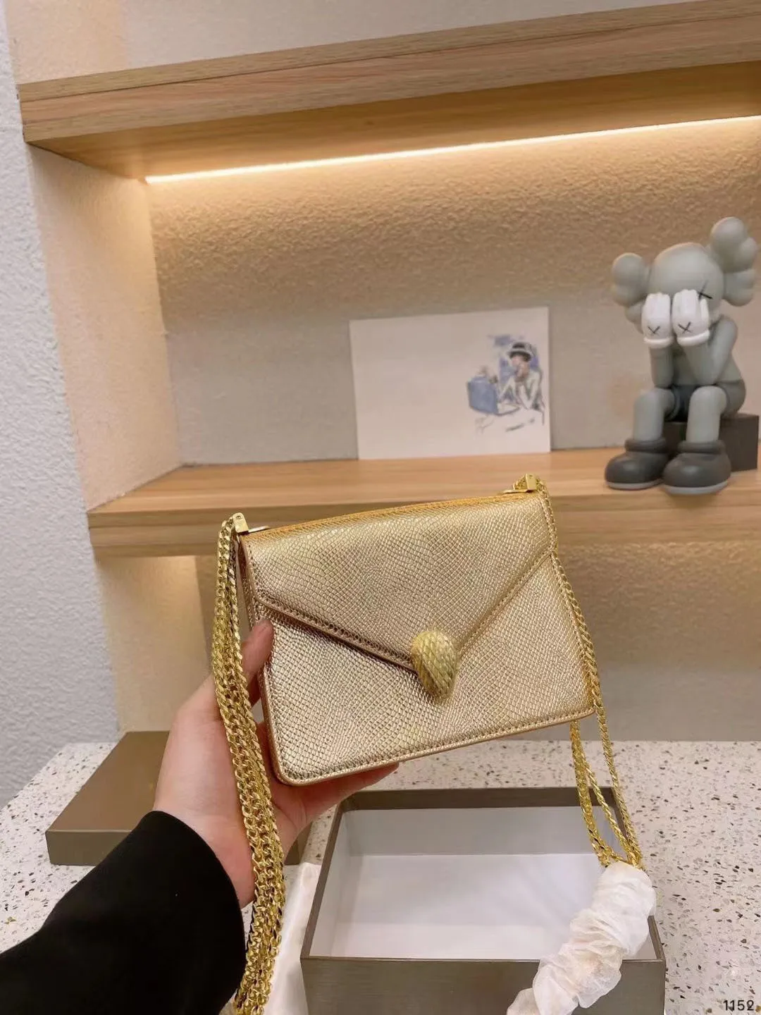 Luxury Brand Women's Shoulder Bag Handbags for Women Snake Head Button Clutche Y2k Chain High-grade Trendy Street Commuting