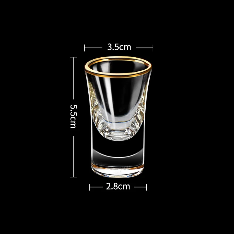 Wine Cup Spirits Cup Drinking Glasses 12pcs Gold Foil Baijiu Cup Household Creative Small Cup 15ml Smooth Glass Gilt Edged Cups Wine Dispenser Spirits Wine Cups