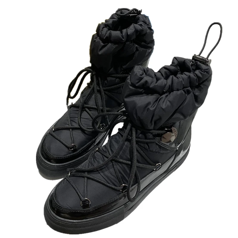 XPAY Women Down Boots Lace Up Warm Snow Boots Autumn Winter Thick Sole