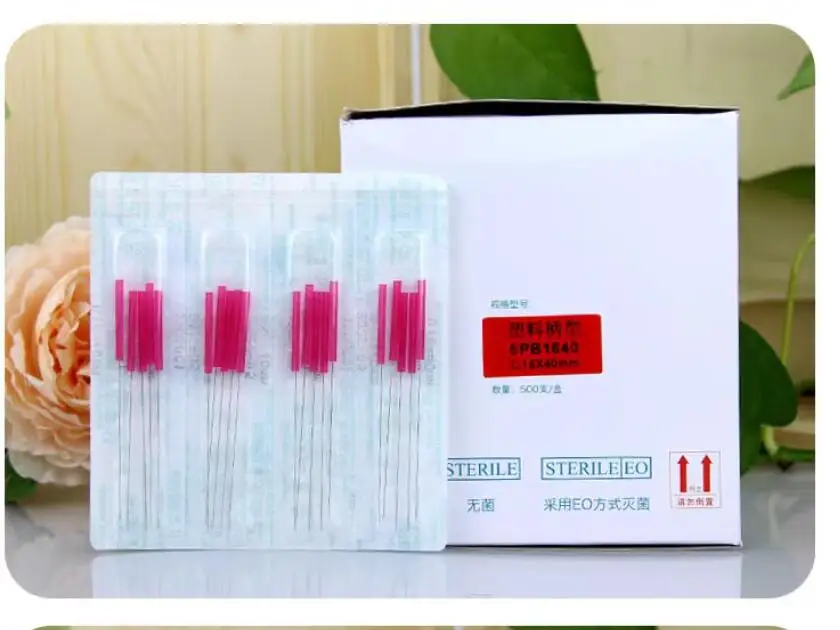 500 pcs plastic handle acupuncture needle disposable gasification needle abdomen 0.12/0.14/0.16mm