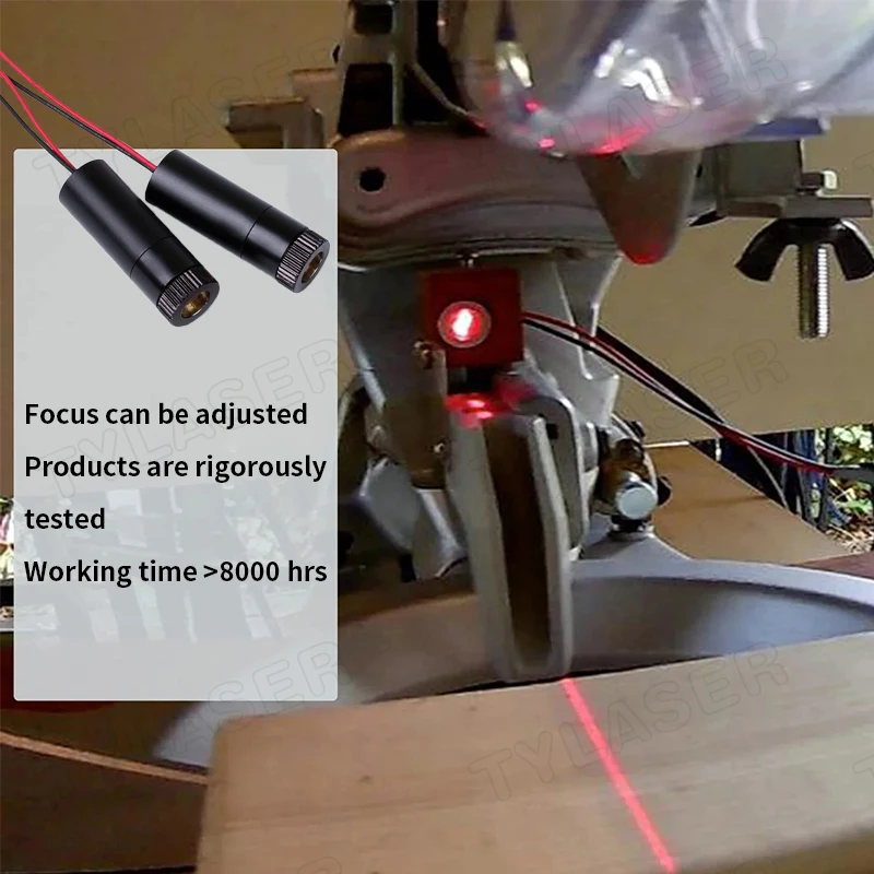 D12X45mm Focusable 650nm Red Line Laser Diode 5mw 10mw 30mw 50mw 100mW 150mW Laser Module for Wood Stone Cutting Positioning
