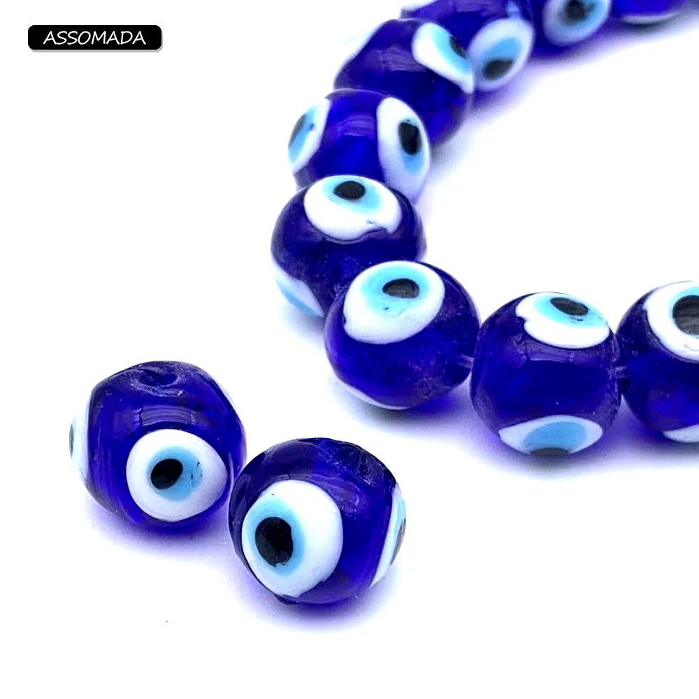 Pendentifs œil En Verre Bleu – 12 Pièces – Pour Fabrication De Bijoux DIY – Colliers, Bracelets, Boucles D'oreilles