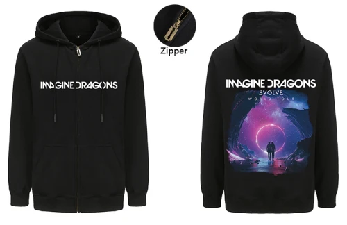 

Vintage Zipper Hoodies Imagine Dragons Rock Band Hoodie Sweatshirts Mens Outerwear Heavy Metal Coat Hooded Streetwear Hoody Tops