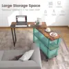 360 °   Free Rotating Sofa Side Table, Mobile L-Shaped Laptop Desk with Sturdy Metal Frame, 6 Universal Casters, Movable Couch Snac 3