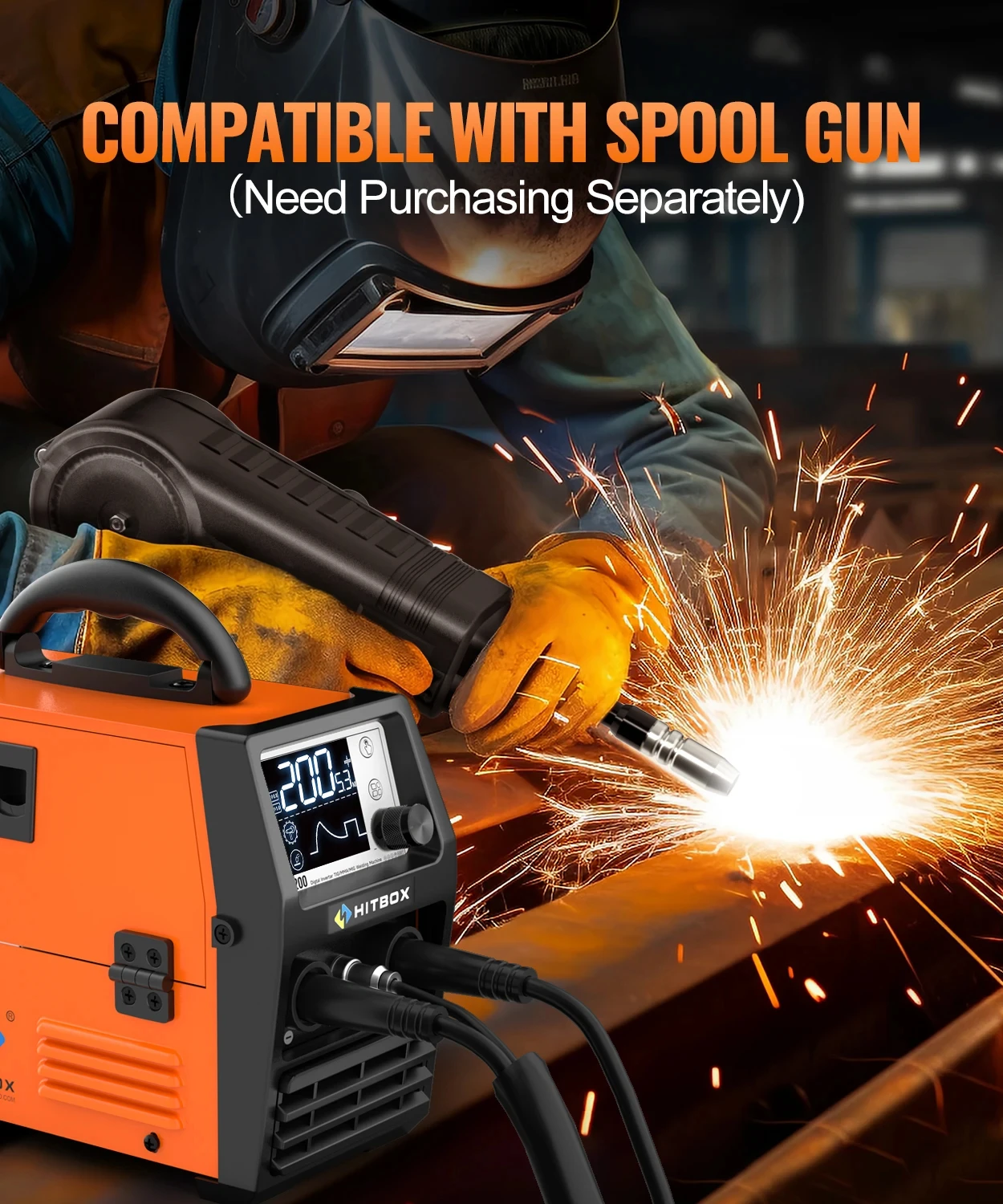 HITBOX Welding Machine Lift TIG MMA 3 In 1 HIM200 Gas Shielded MIG Gasless Single Voltage 220V Supports The Use Of Drawing Guns