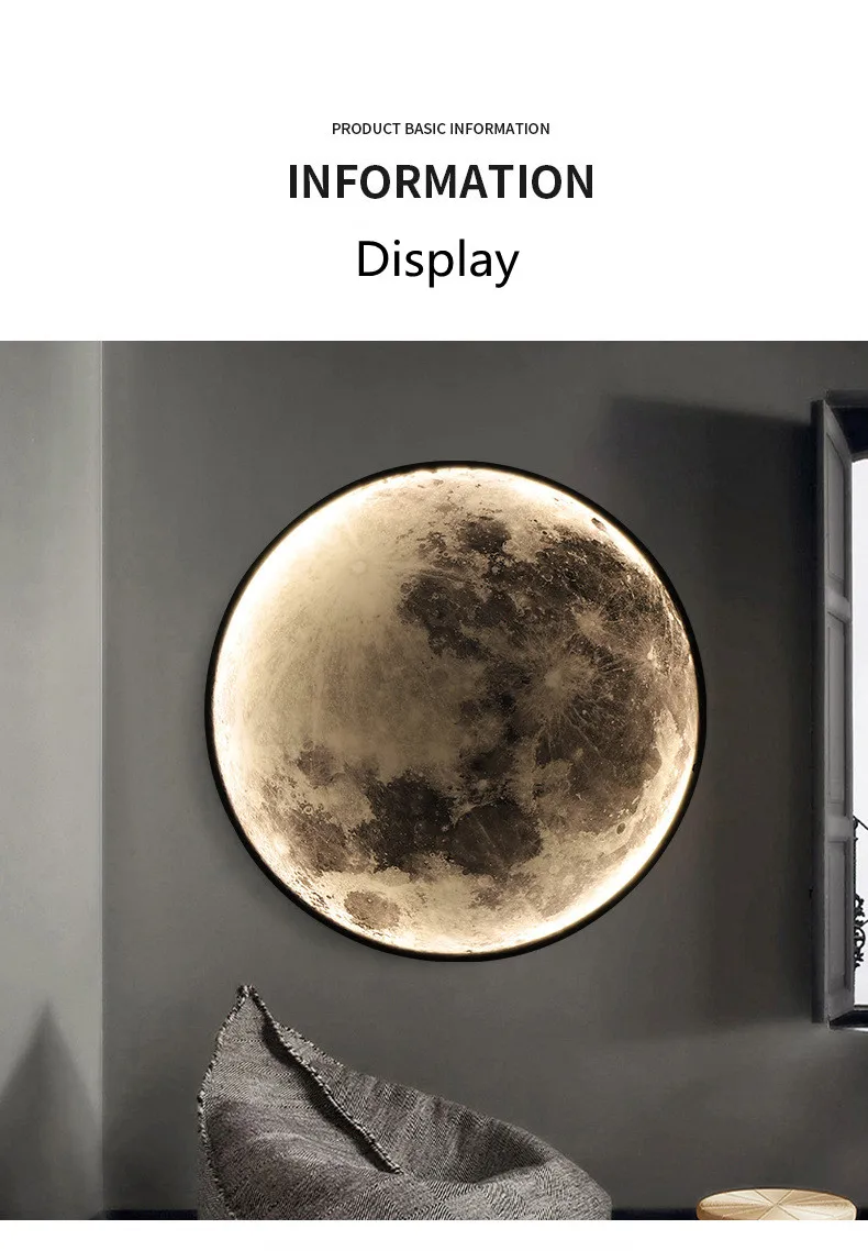 Nordic LED Moon Wall Light for Bedroom Bedside Living Room Home Decoration Remote Control Surface Inoor Lighting Background Lamp wall lights for living room