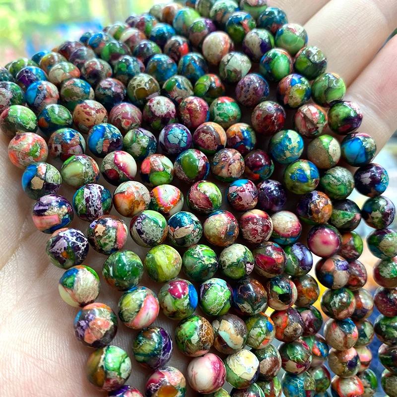 Natural Gray Jasper Gemstone Round Beads – 8mm, 1mm Hole, Spacer Beads For Jewelry Making (15+ Pieces)