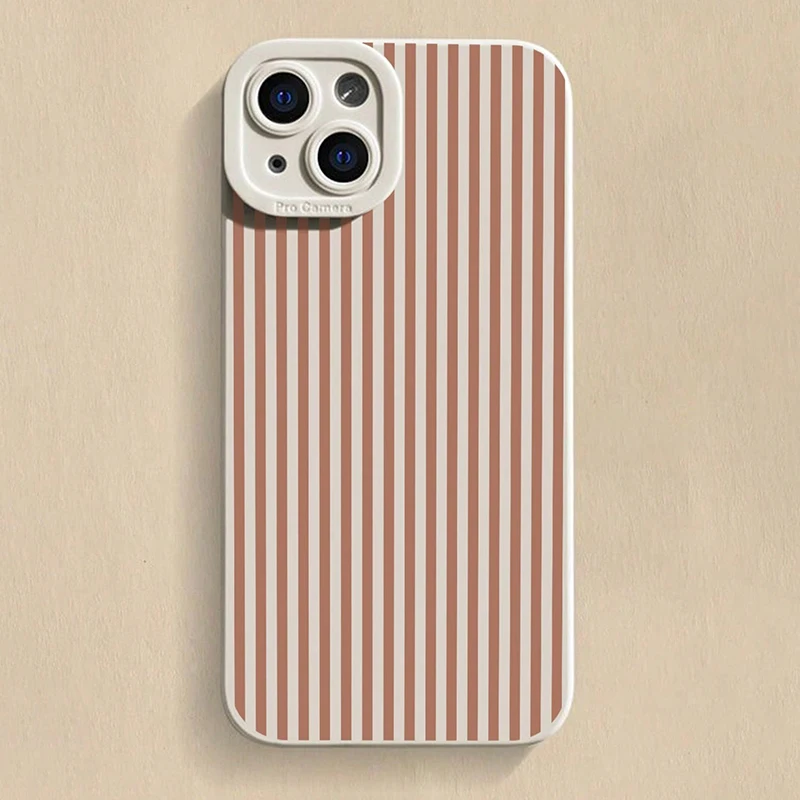 Pink Striped Painted Anti-Drop Phone Case Cover