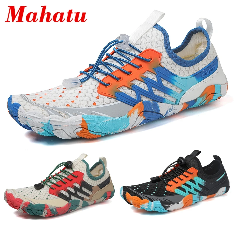 

New Men Women Beach Swimming Shoes Swimming lace up Surf Quick-Drying Aqua Summer Wading Shoes Skin Sock Air Mesh Water Shoes