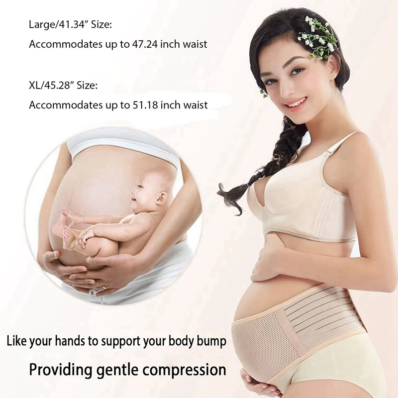 4X Maternity Support Belt Breathable Pregnancy Belly Band Abdominal Binder Adjustable Back/Pelvic Support- L
