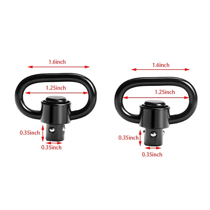 Metal QD Release 1.25 Inch Sling Mount 2-point anchors Strap Attachment Hook For Hunting