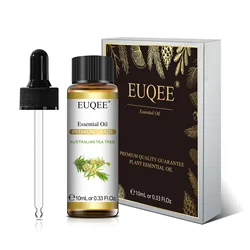 EUQEE 10ml Aromatherapy Pure Essential Oil Collection - Jasmine, Eucalyptus, Frankincense, Cinnamon, Lavender - 10ml (Australian Tea Tree)