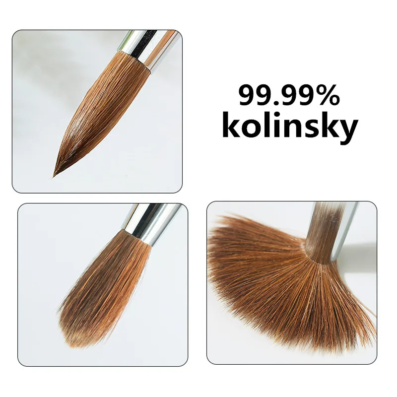 Professionelle Nagelbürste Aus Kolinsky-Zobelhaar – Rot, Holzgriff, Für UV-Gel Und Acryl