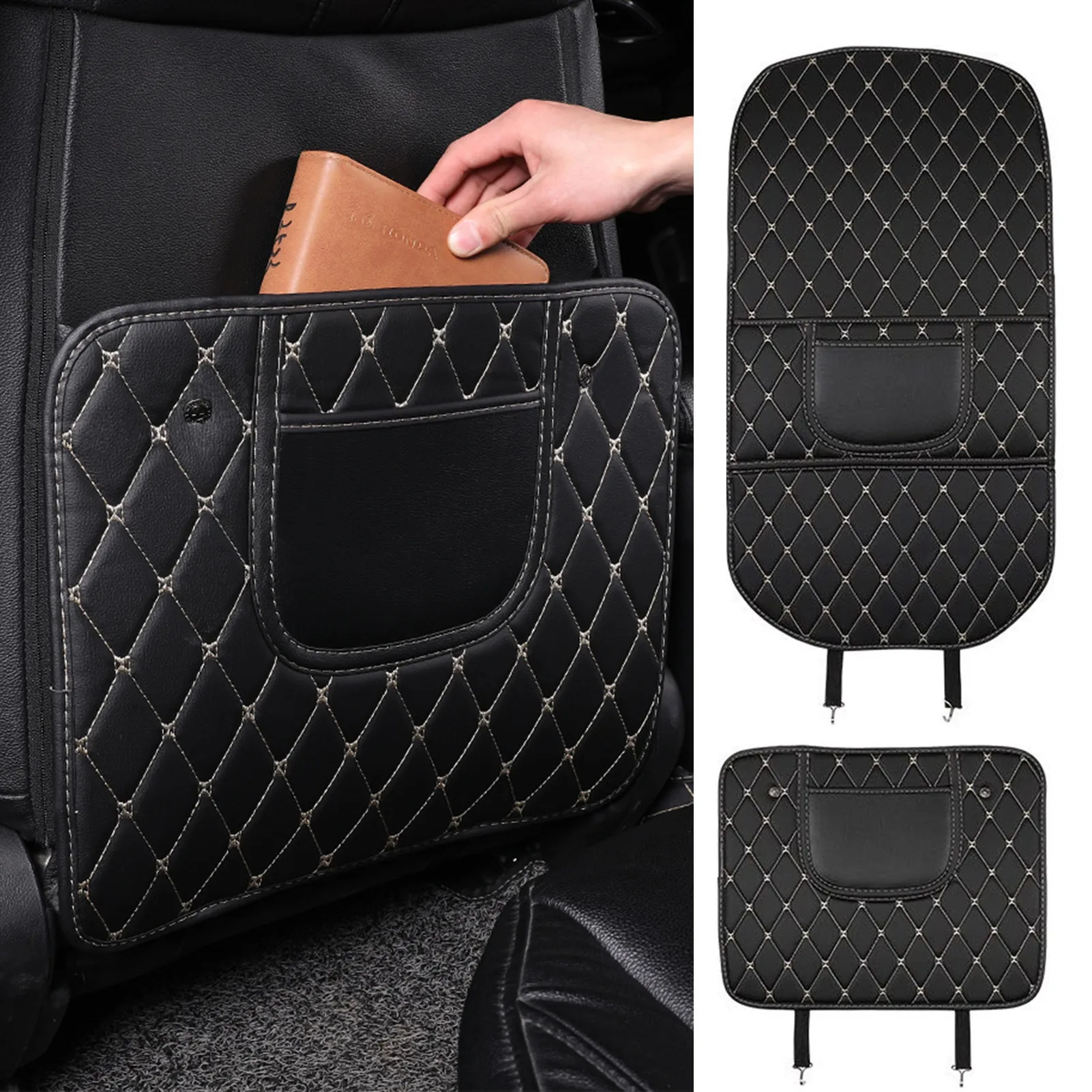 PU Leather Seat Back Anti Child Kick Pads Car Waterproof Kick Mat