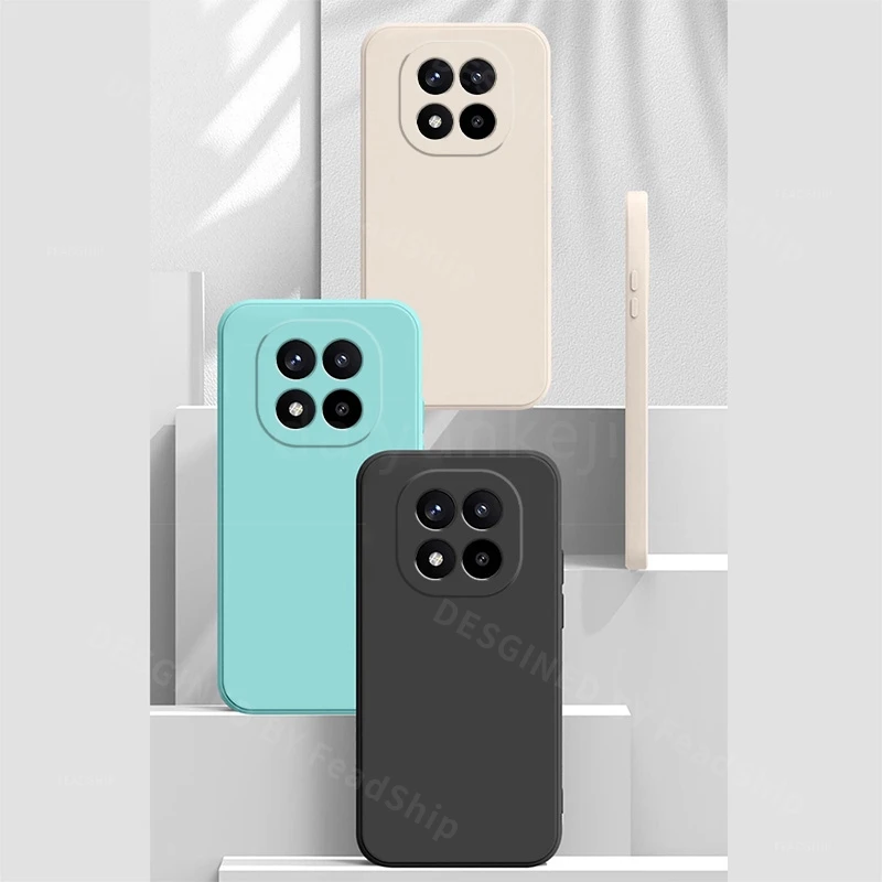 Premium Silicone Luxury Phone Case with Screen Protector Film, Soft Cover