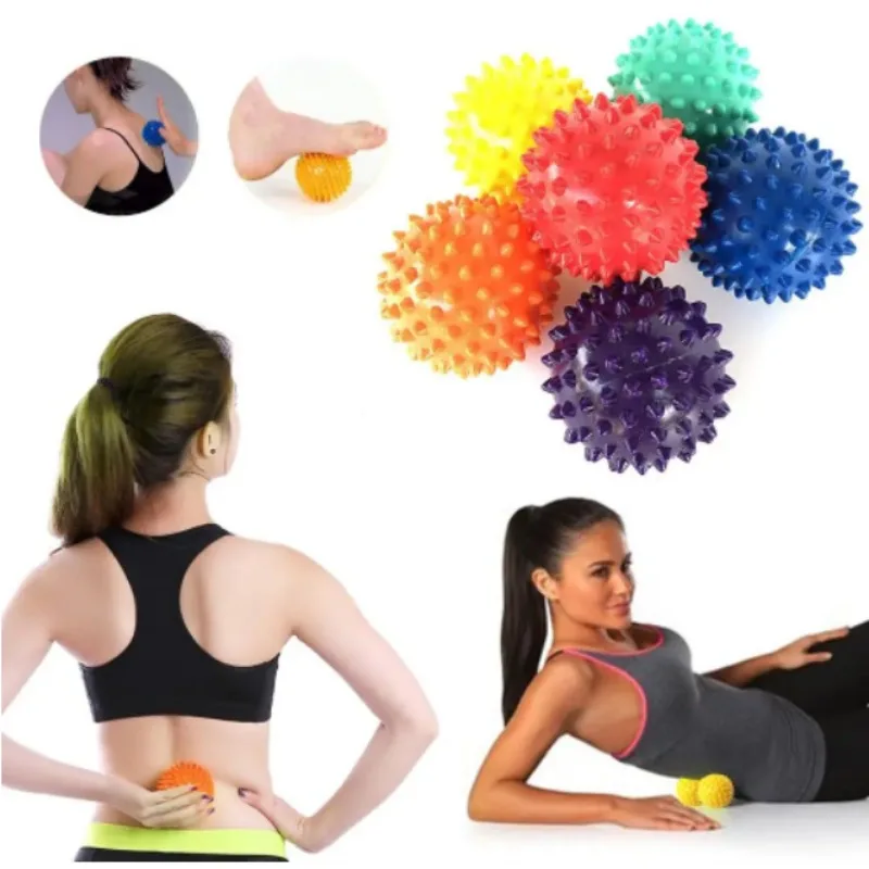 

7.5cm PVC Spiky Massage Yoga Ball Trigger Point Sport Fitness Hand Foot Pain Stress Relief Muscle Relax Unisex Stab Massage Ball