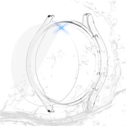 Premium Waterproof Hard PC Case with Screen Protector for Samsung Galaxy Watch - Glass Bumper Cover, 40mm to 45mm (Transparent)