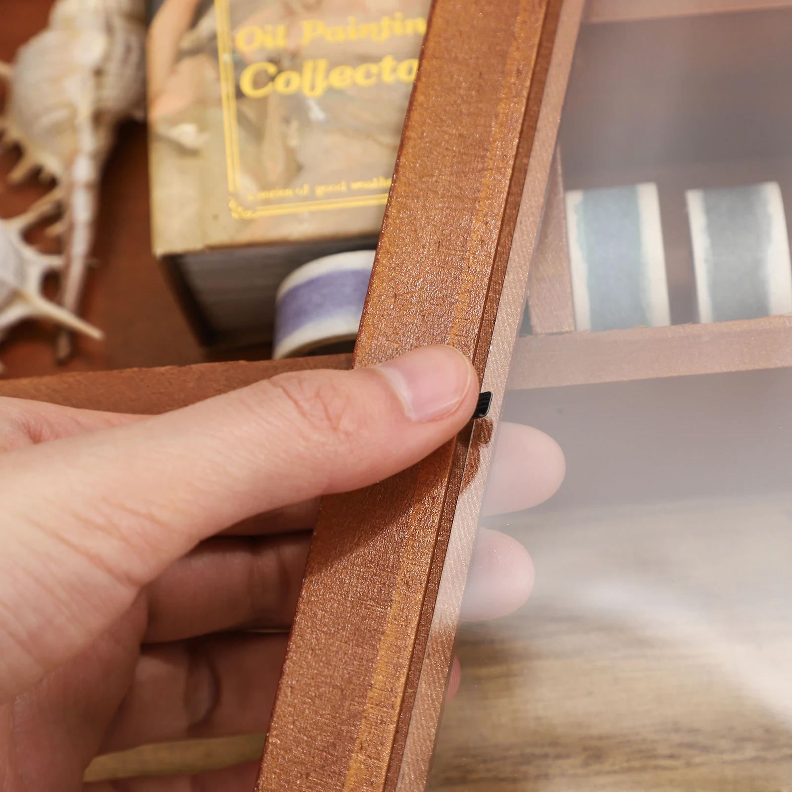 9/12 Grid Vintage Solid Wood Jewelry Storage Box Creative DIY Journal Material Storage Student Supplies Stationery
