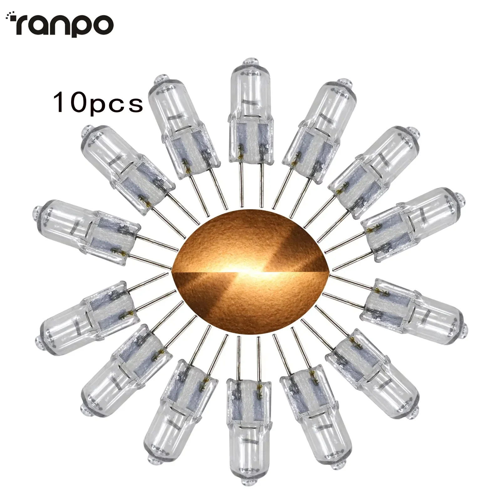 에너지 절약 10Pcs 미니 G4 할로겐 전구 JC 유형 따뜻한 흰색 DC 12V 20W 스포트라이트 크리스탈 샹들리에 캡슐 램..