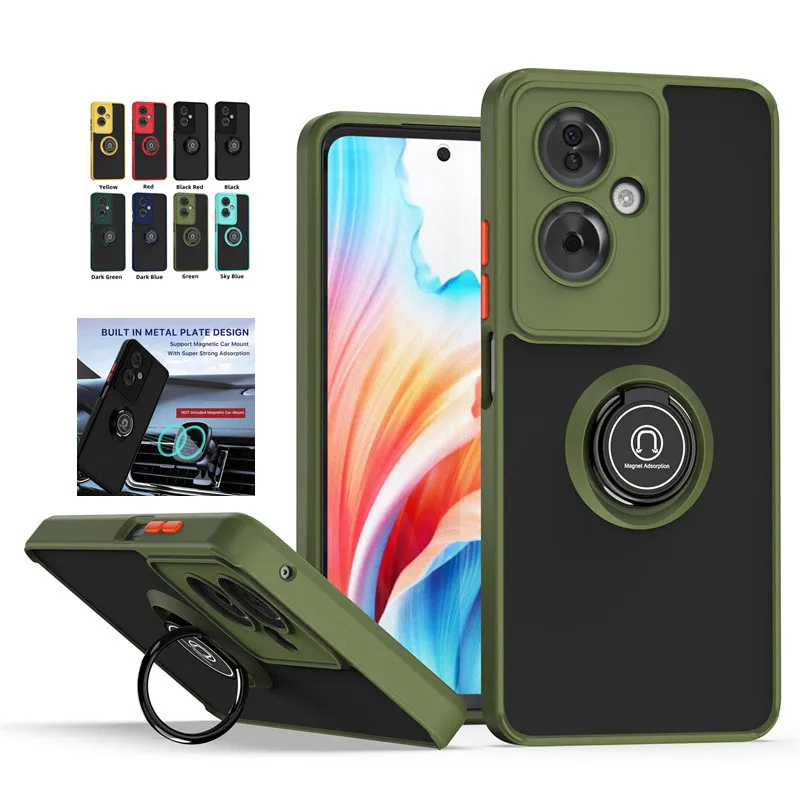 하이브리드 매트 킥스탠드 케이스, OPPO A79, A58, A78, A98, 5G, 4g 커버, 마그네틱 링, 충격 방지 코크 펀다 카파 쉘
