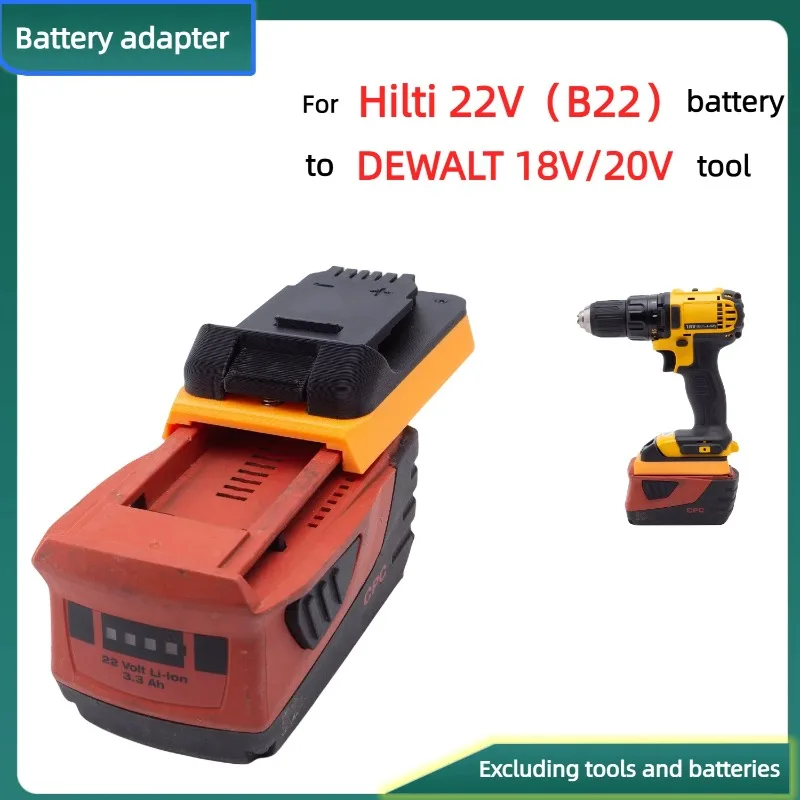 For Hilti 22V (B22) Lithium Battery Converter TO DEWALT 18V/20V Series Cordless Drill Tool Adapter (Only Adapter)