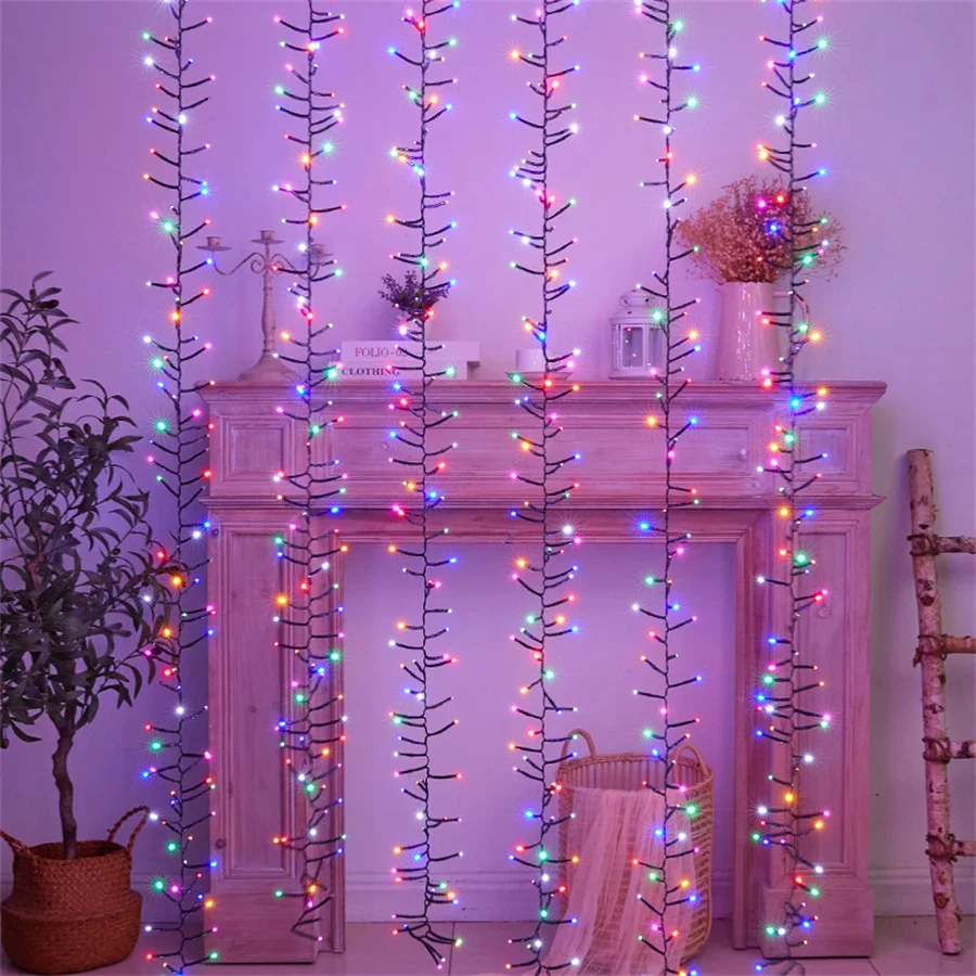 thumbnail image 1 of Luces de carámbanos Thrisdar Cluster para exteriores, efecto lluvia de meteoritos, luces de carámbanos, petardos impermeables, luces de carámbanos para árbol de Navidad, 1 of 5