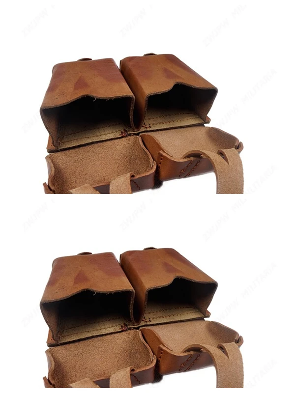 Sac De Munitions Vintage Mosin Nagant – Cuir Russe, Marron, Bon état