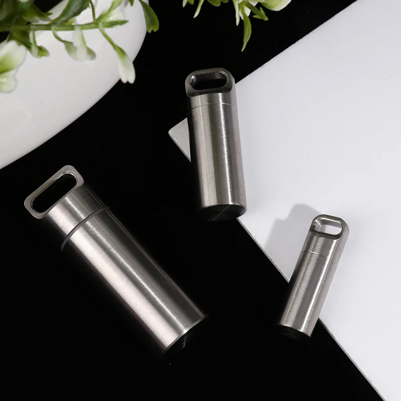 SHD Pill Box Keychain,Titanium Waterproof Mini Pill Holder - View #5