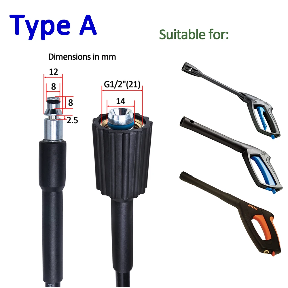 6~10m High Pressure Water Cleaning Hose Pipe Cord Pressure Washer Hose Car washer Water Hose for Nilfisk STIHL Gerni HUSQVARNA 5