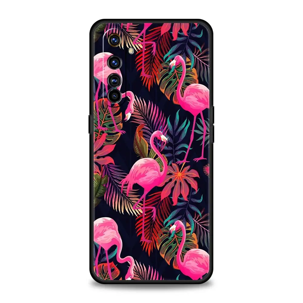 Pink Red Flamingo Soft Silicone Phone Case - Stylish Black Cover