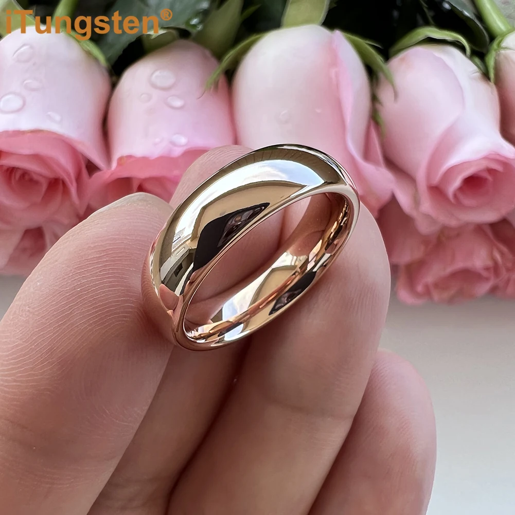 iTungsten Shiny Beautiful Ring Multiwidth Men Women Tungsten Wedding Band Trendy Jewelry Domed Polished Comfort Fit