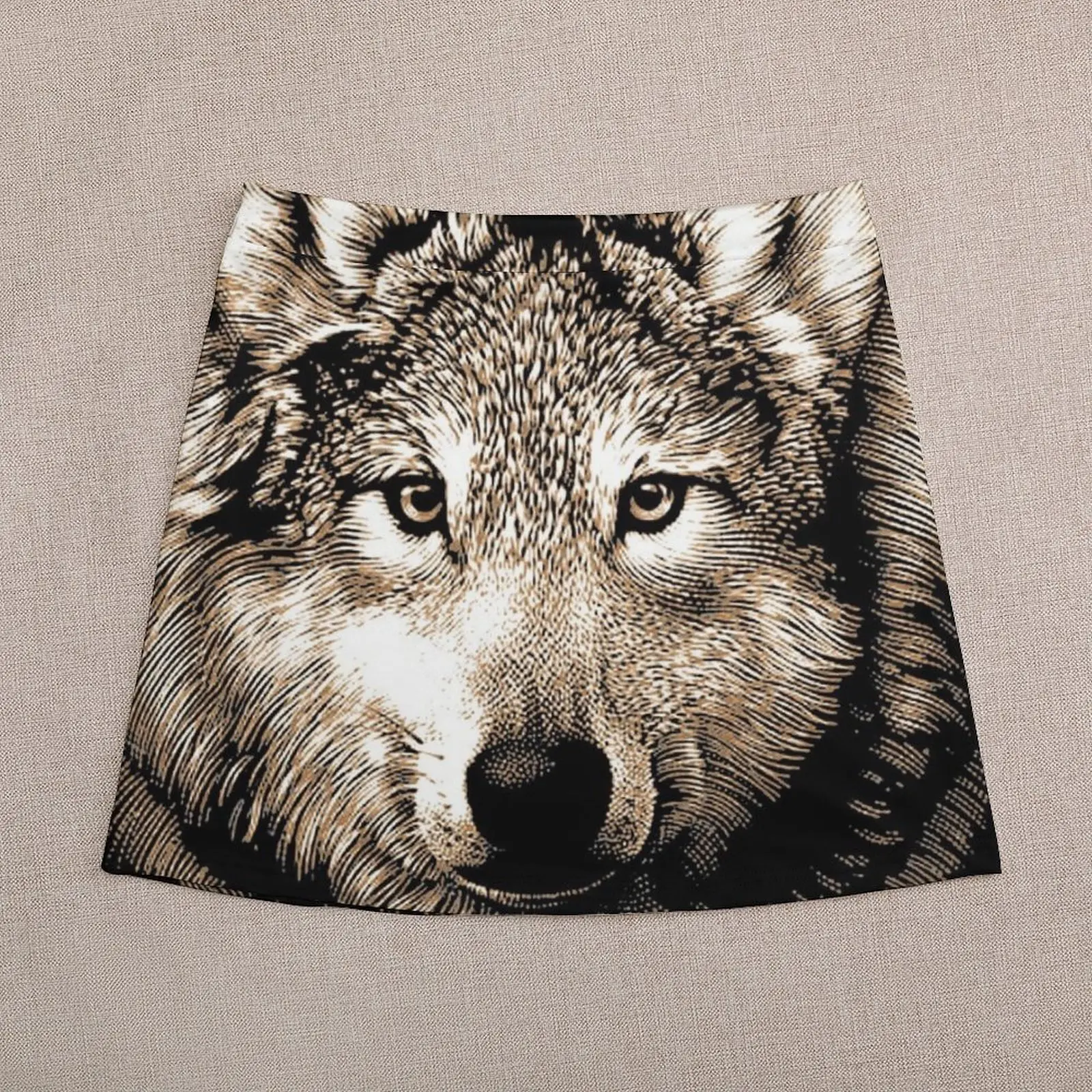 Wolf Face Mini Skirt Women's clothing clothes for woman